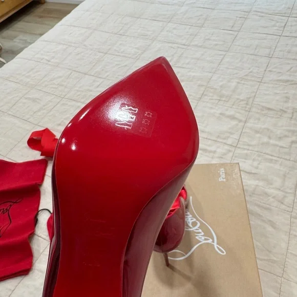 Christian Louboutin Hot Chick 100 heels in 40.5 in Psychic Red - Picture 11 of 15